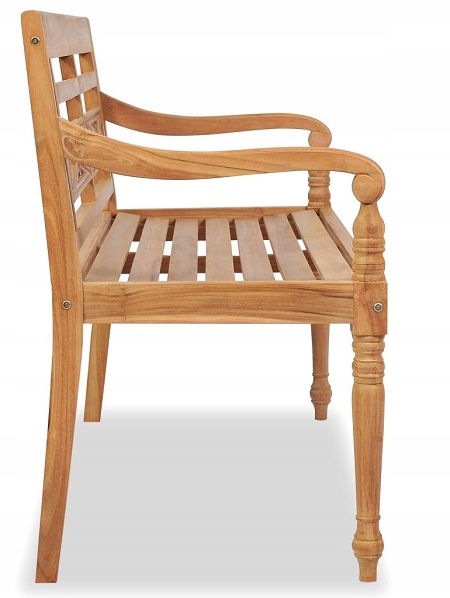 == DREWNIANA ŁAWKA OGRODOWA Z OPARCIEM == BRĄZOWA Producent Elior