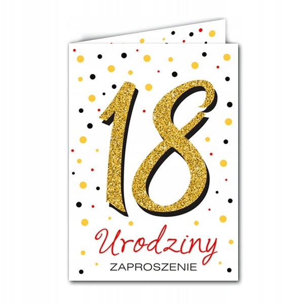 

Zaproszenia na 18 urodziny Brokatowe 2 szt