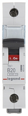 

Legrand TX3 Wyłącznik Nadprądowy 1P B20A S301