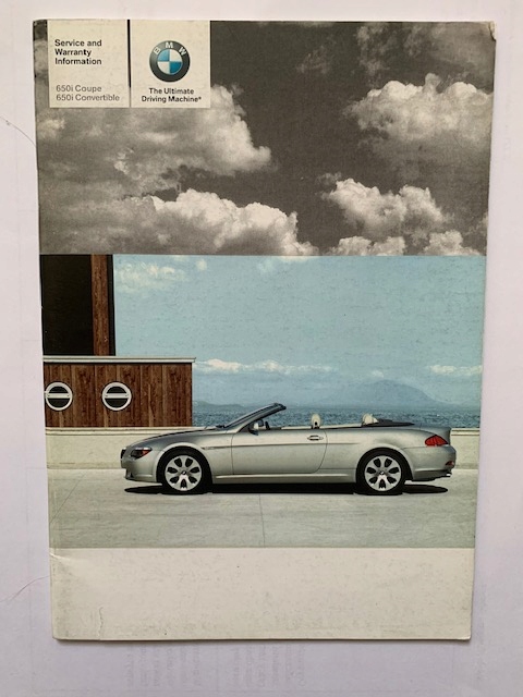 BMW 6 E63 купе E64 кабриолет сервисная книга США