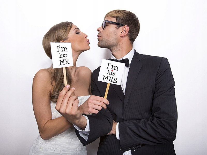FOTOBUDKA Rekwizyty do zdjęć Im His MRS Im Her MR Marka Party Deco