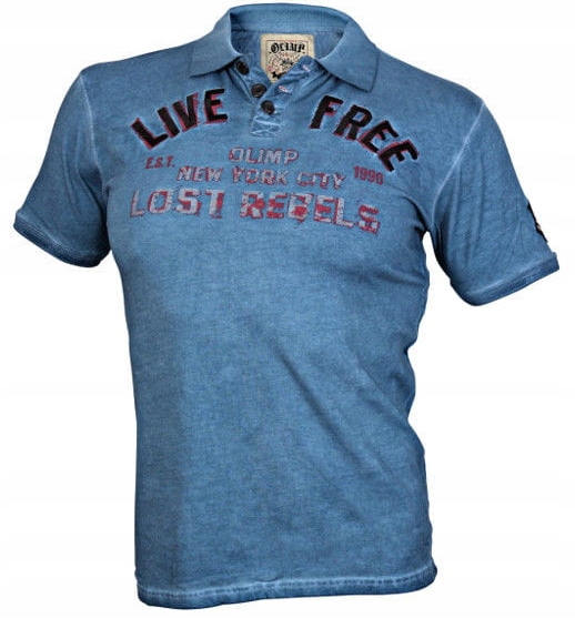 

Olimp Men's Polo Live Free Blue Koszulka Polo