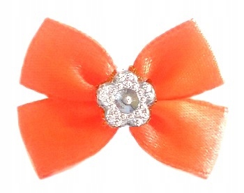

Mini Kokardki Z Oczkiem Na Spince *** Orange Neon