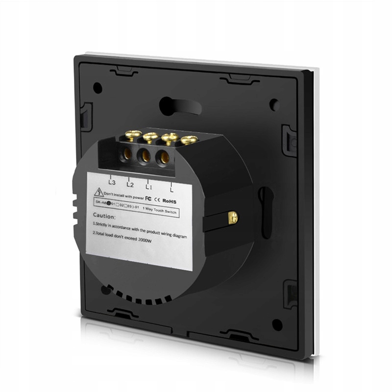 WŁĄCZNIK ŚWIATŁA DOTYKOWY SCHODOWY CZARNY KRZYŻOWY FI60 KABLOWY SZKLANY LED Rodzaj wyłącznik