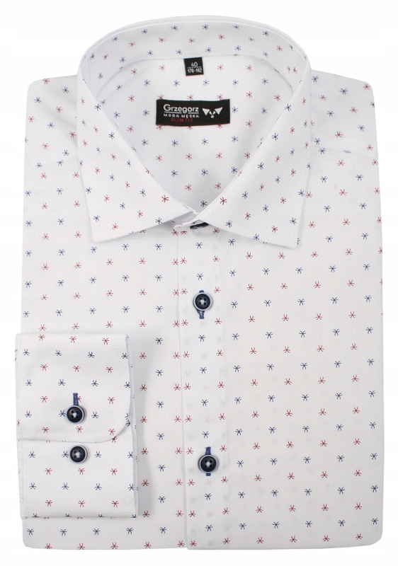 Bavlněná košile-GRZEGORZ Pánská Móda- 38/176-182