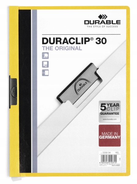 

Skoroszyt A4 zaciskowy Durable 30 K. Żółty