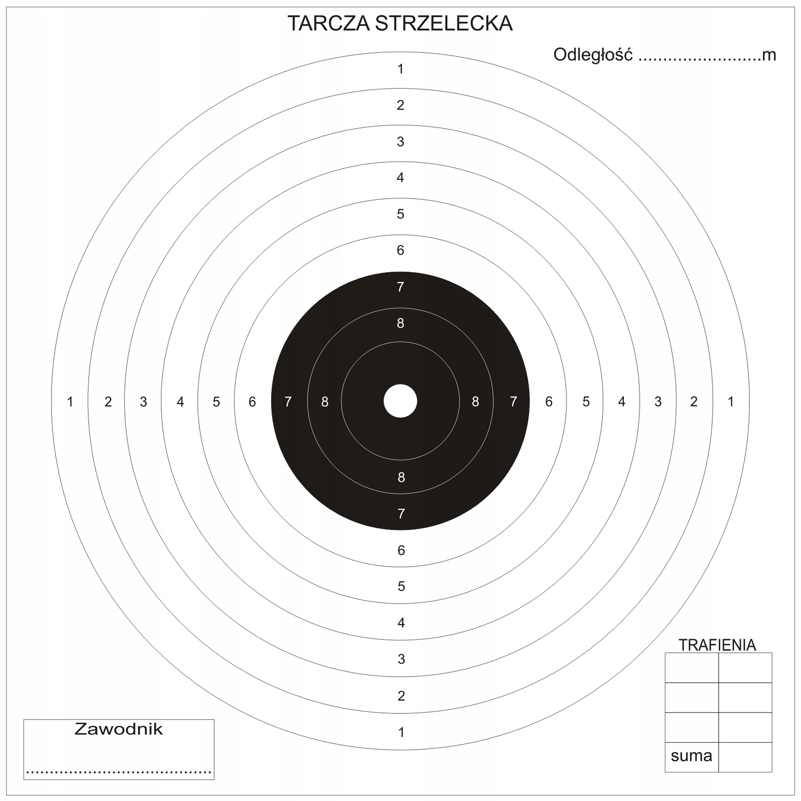 

Tarcze Strzeleckie Tekturowe 14x14 cm 100 sztuk
