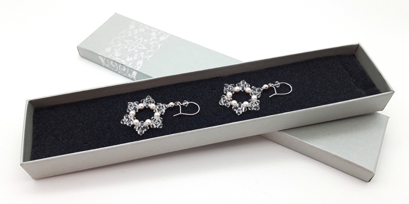 

kolczyki Swarovski el. śnieżynki Srebro kryształy