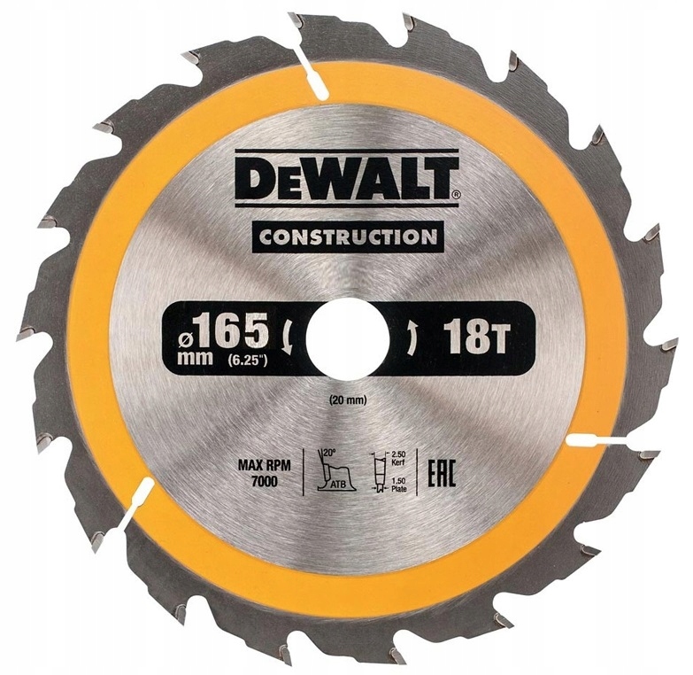 

Dewalt Tarcza Do Drewna DT1933 165mm x20mm 18Z