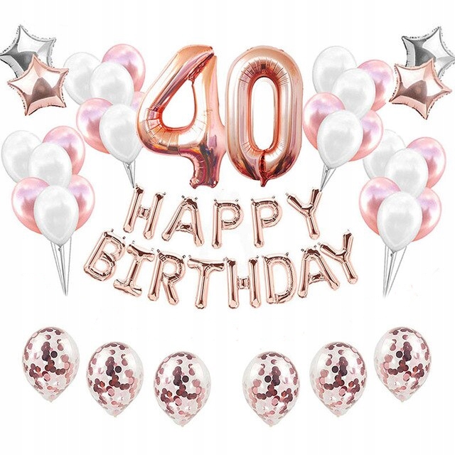 

Zestaw Balonów na 40-te Urodziny Rose Gold Balony