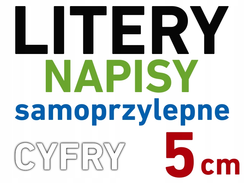 

Litery i Cyfry Samoprzylepne naklejki literki 5 cm