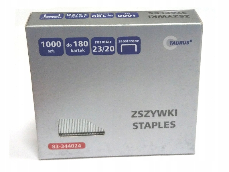 

Zszywki 23/20 mocne do 180 kartek do zszywacza