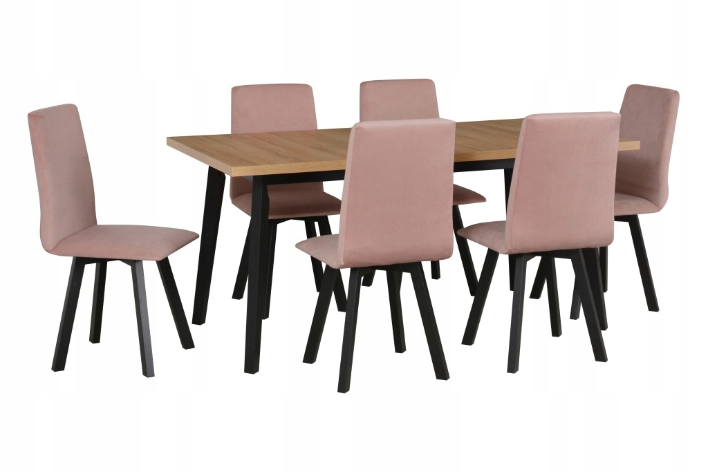 NOWOŚĆ 2020 ! CZARNY ZESTAW STÓŁ + 6 KRZESEŁ Kod producenta O5H2