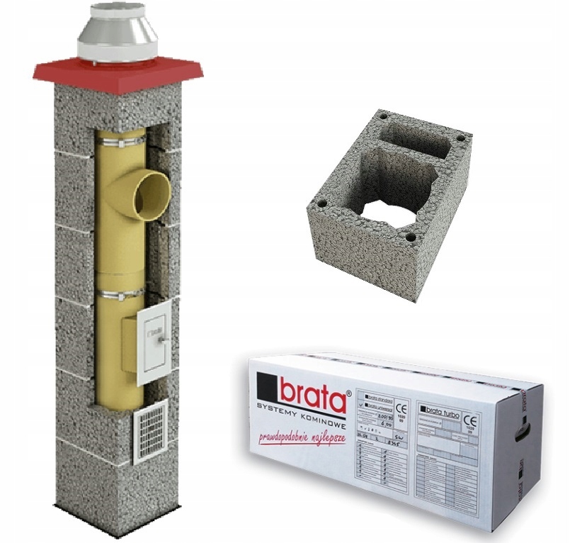 SYSTEM KOMINOWY BRATA STANDARD Z WENTYLACJĄ 4m/180