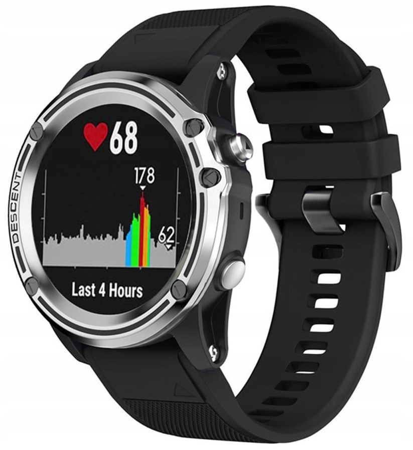 

Czarny Silikonowy Pasek Garmin Fenix 6S Sapphire