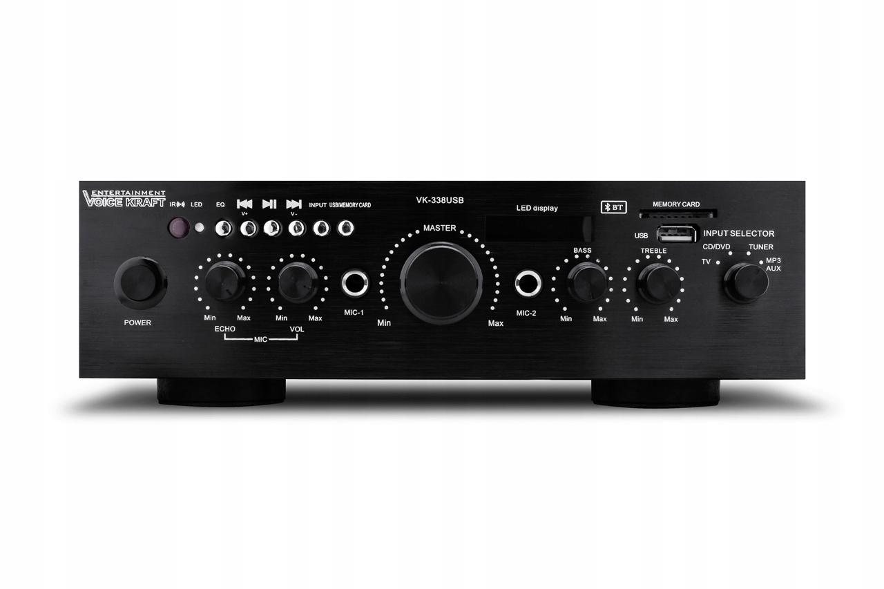 KOLUMNY GŁOŚNIKOWE + WZMACNIACZ 5KANAŁÓW USB BT FM Model VK 1004-2