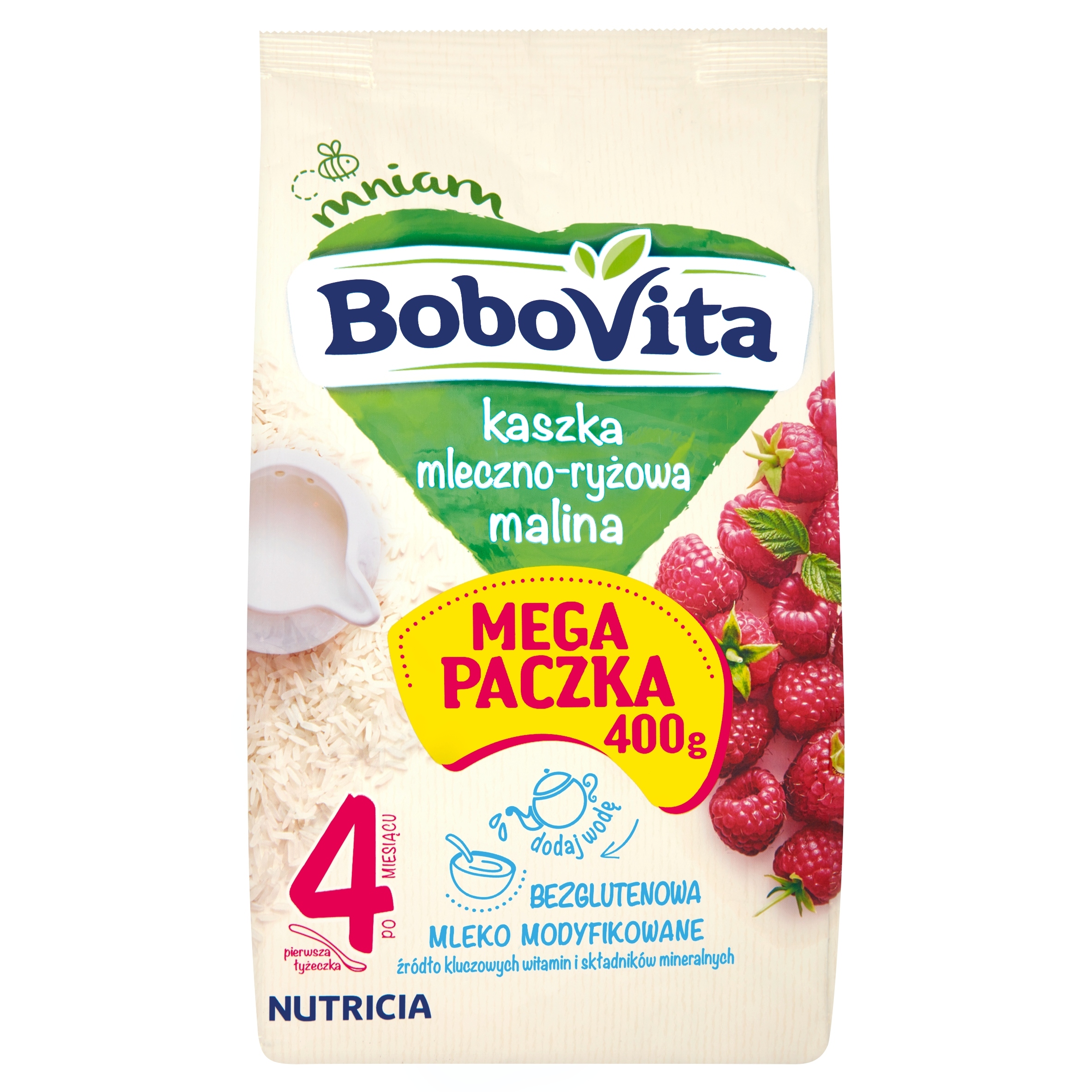 Kaszka mleczna BOBOVITA malina 400 g