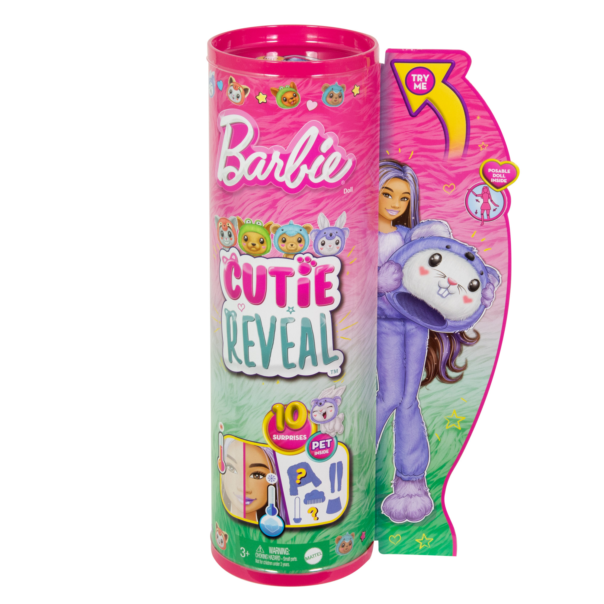 BARBIE CUTIE REVEAL Lalka modowa z akcesoriami FIOLETOWA