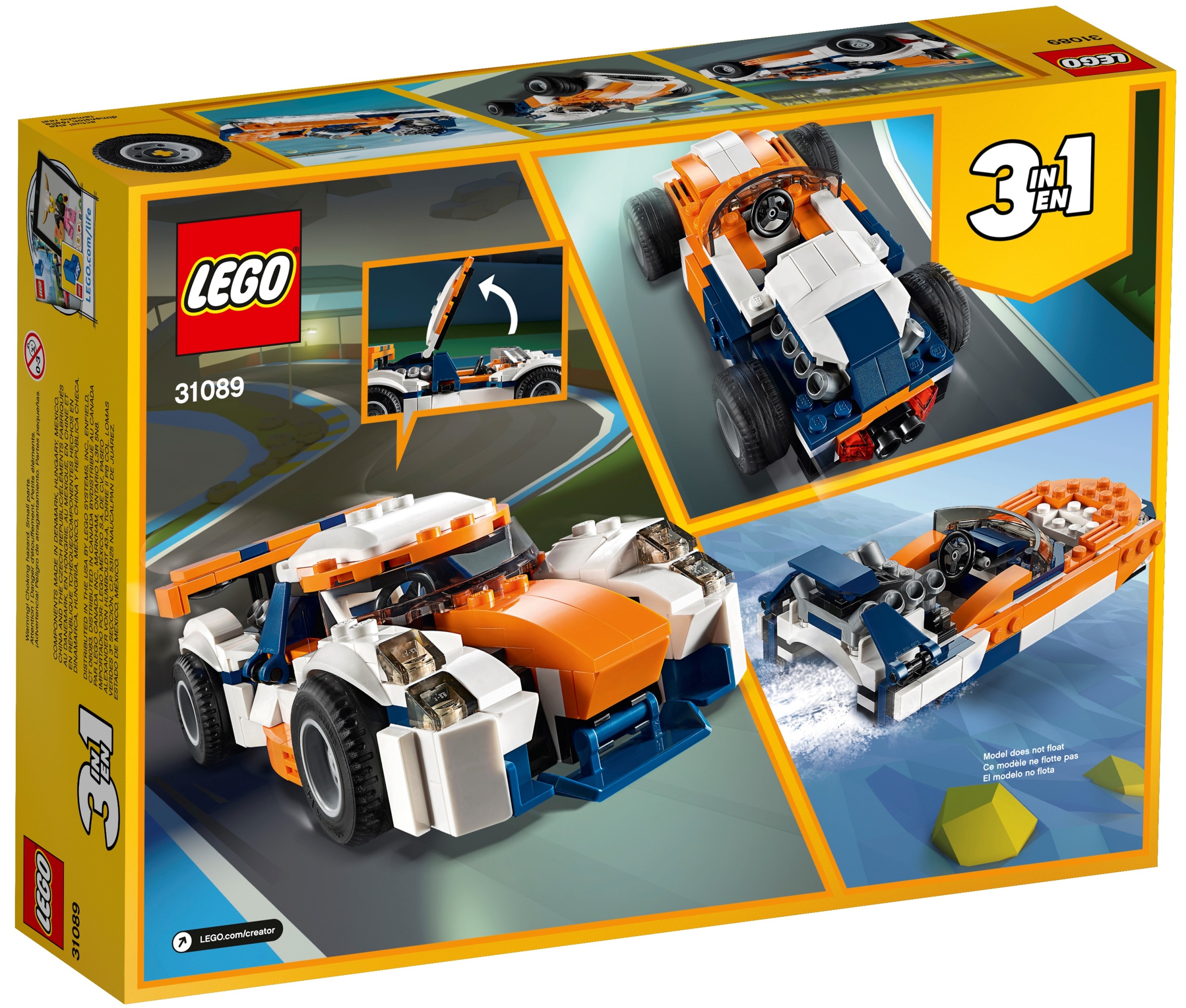 Lego Creator 3 w 1 31089 Słoneczna wyścigówka