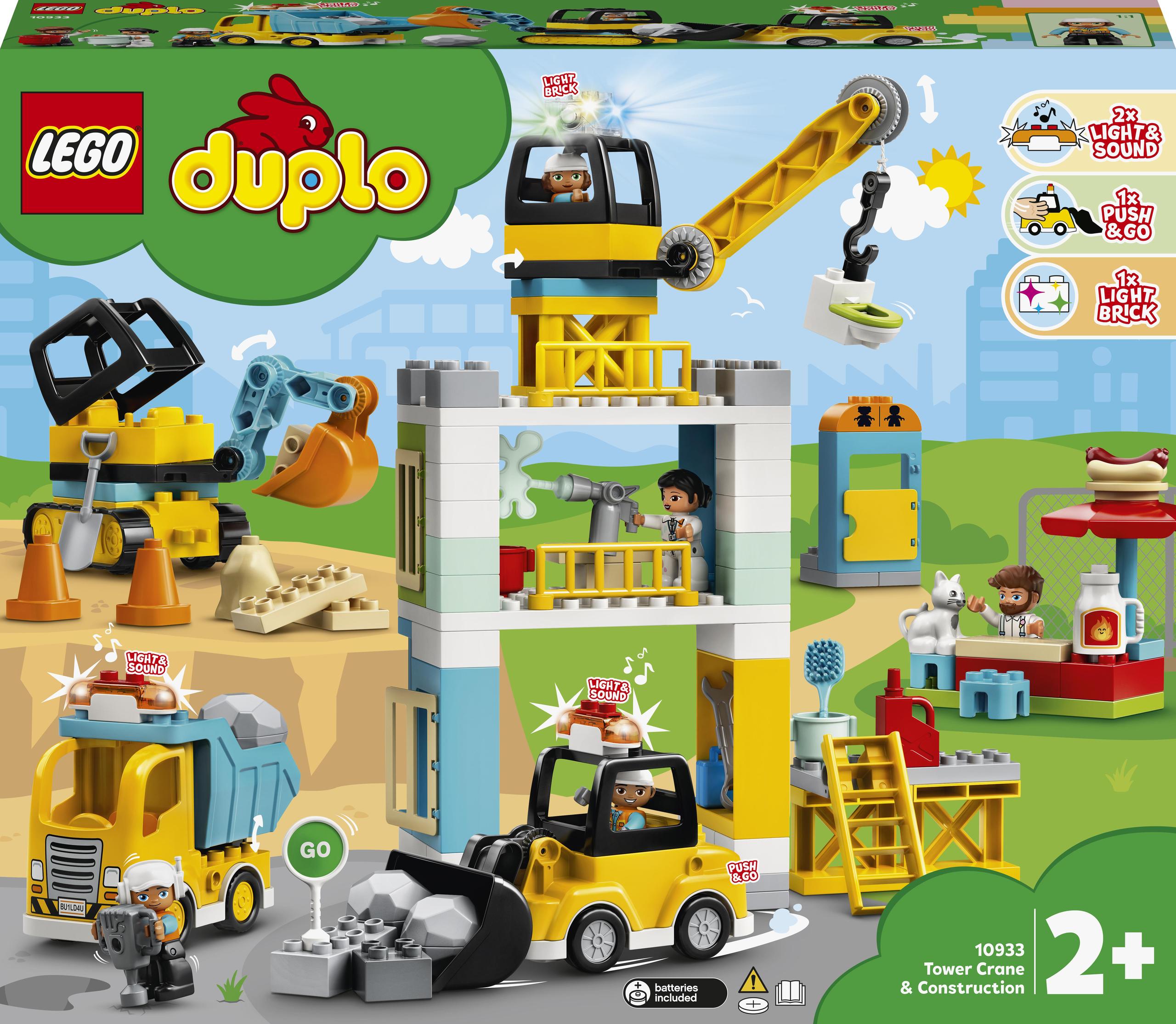 Klocki Lego Duplo 10933 Żuraw Wieżowy I Budowa Autko Auto Koparka Od 2 Lat