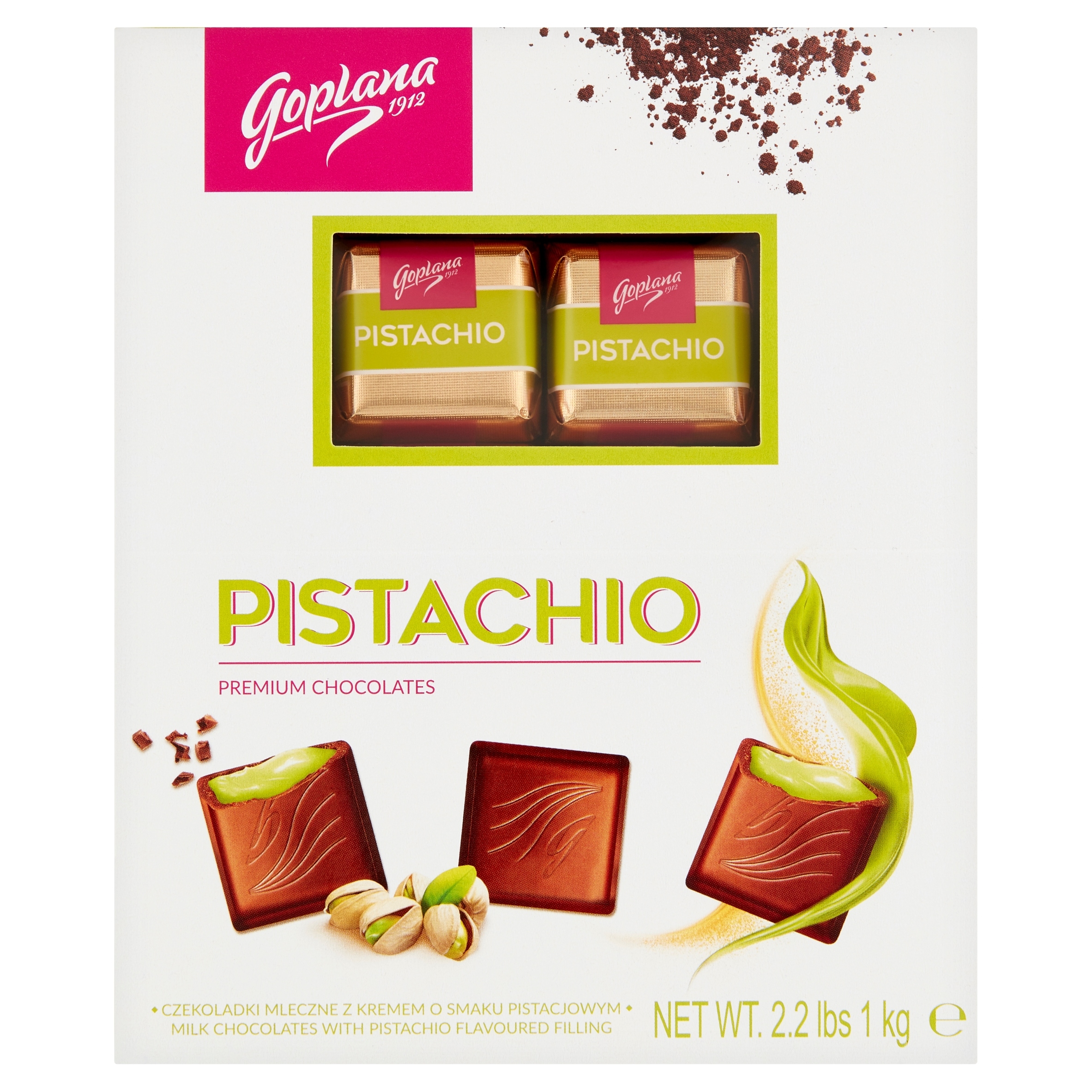 Levně Bonbóny Goplana Solidarita Pistachio pralinky čokoládové bonbóny 1 kg