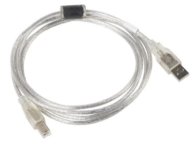 Kabel USB 2.0 Lanberg AM-BM Ferryt 3m przezroczysty