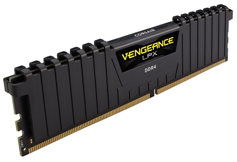 CORSAIR DDR4, 2400MHz 8GB 1x8GB DIMM, 14-16-16-31, XMP 2.0, Vengeance LPX black Heatspreader, Black PCB, 1.2V — 2
