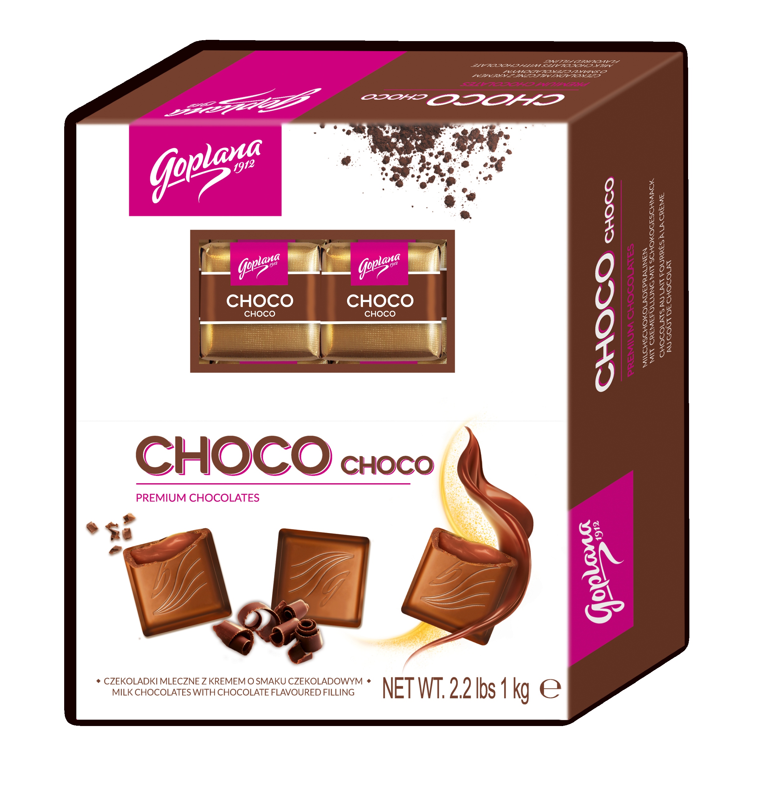 Levně Goplana Pralinky Bonbóny Z Mléčné Čokolády s čokoládovým krémem 1000 g