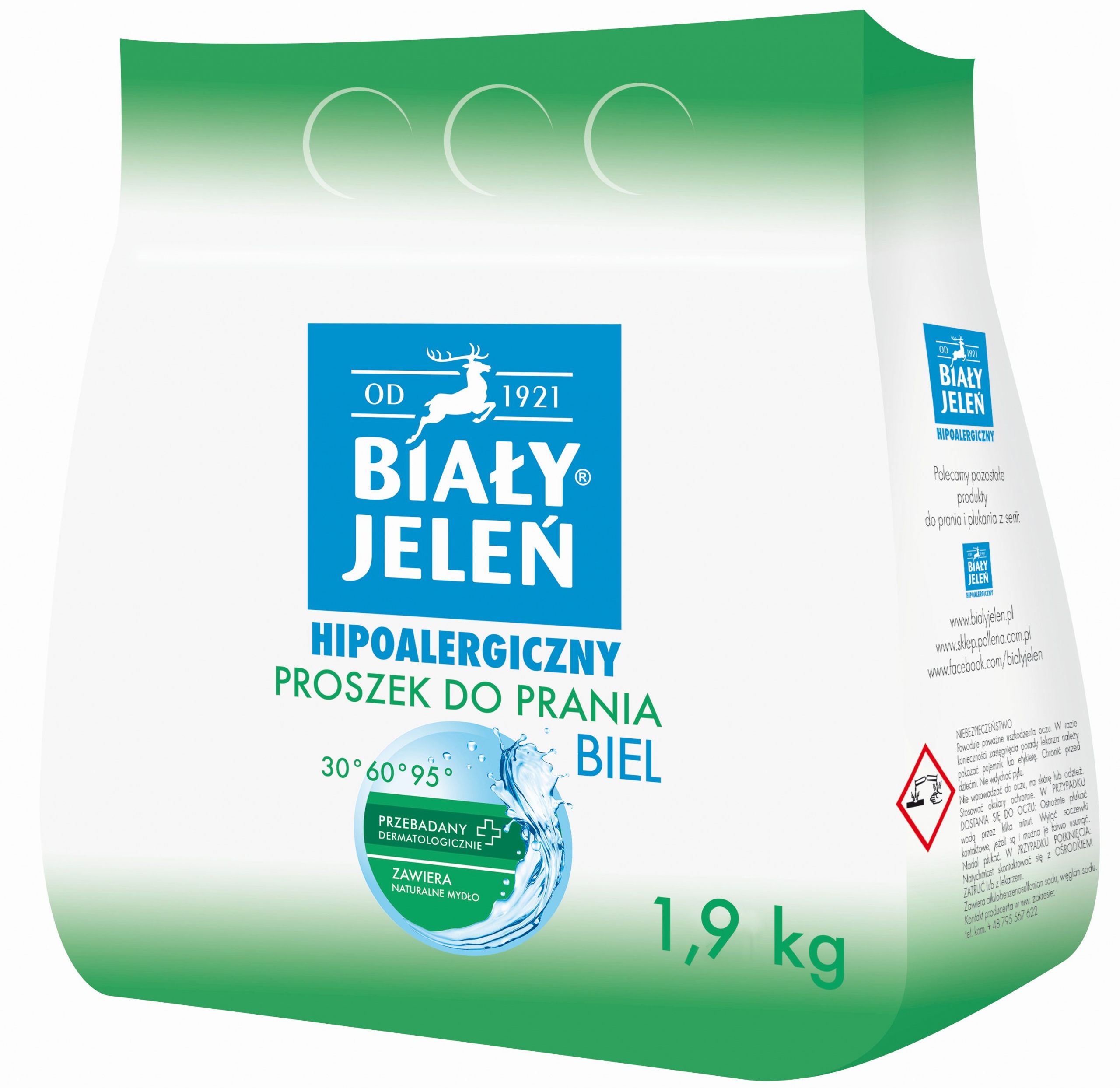 Levně Biały Jeleń prášek na bílé prádlo 1,9 kg