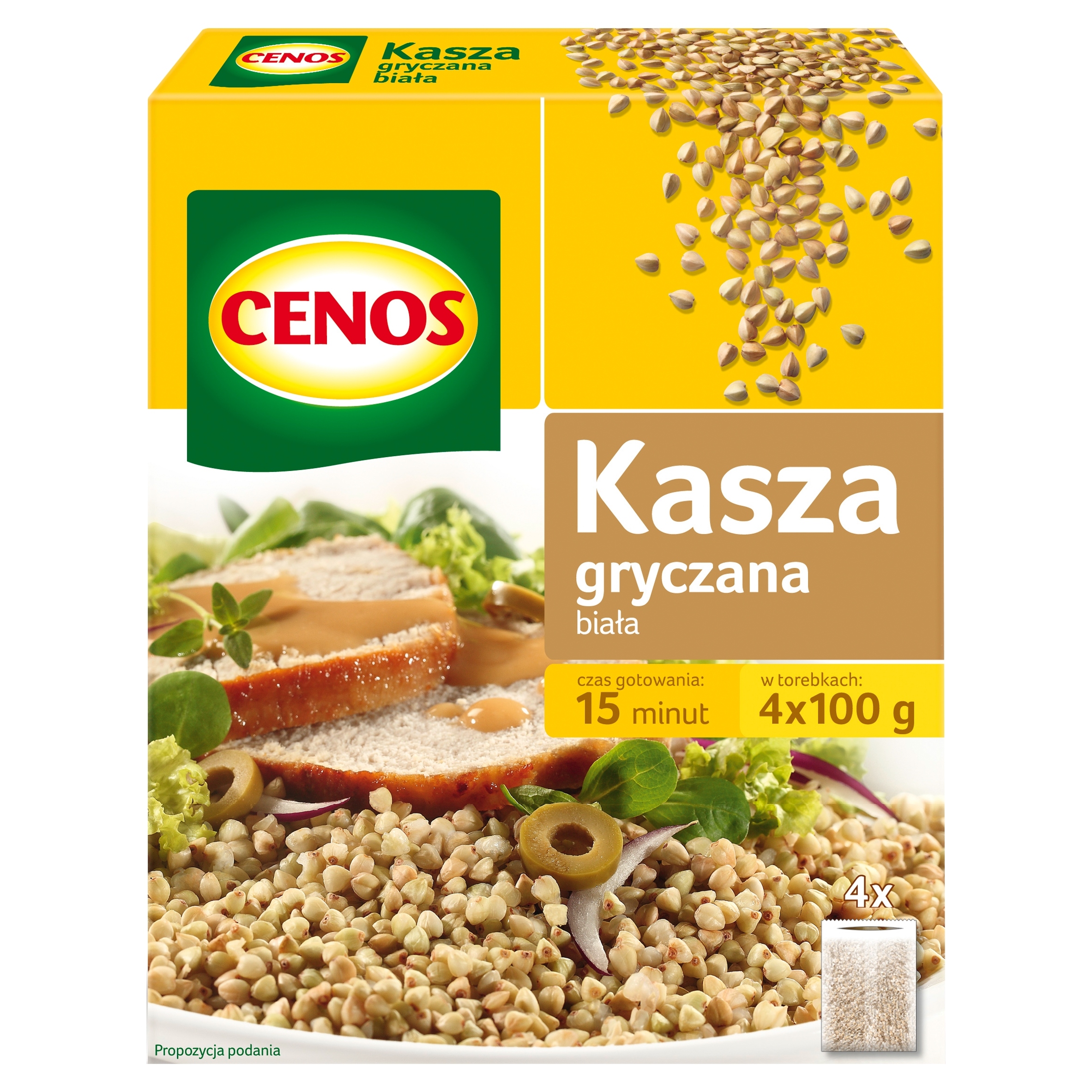 8x Cenos Bílá pohanková kaše 400 g (4 sáčky)