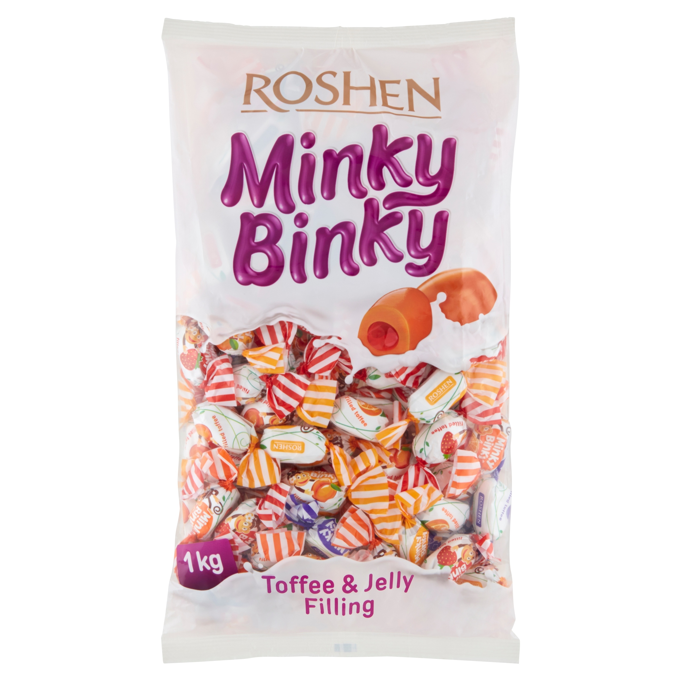Levně 2x Roshen Minky Binky Toffi s želé náplní 1 kg