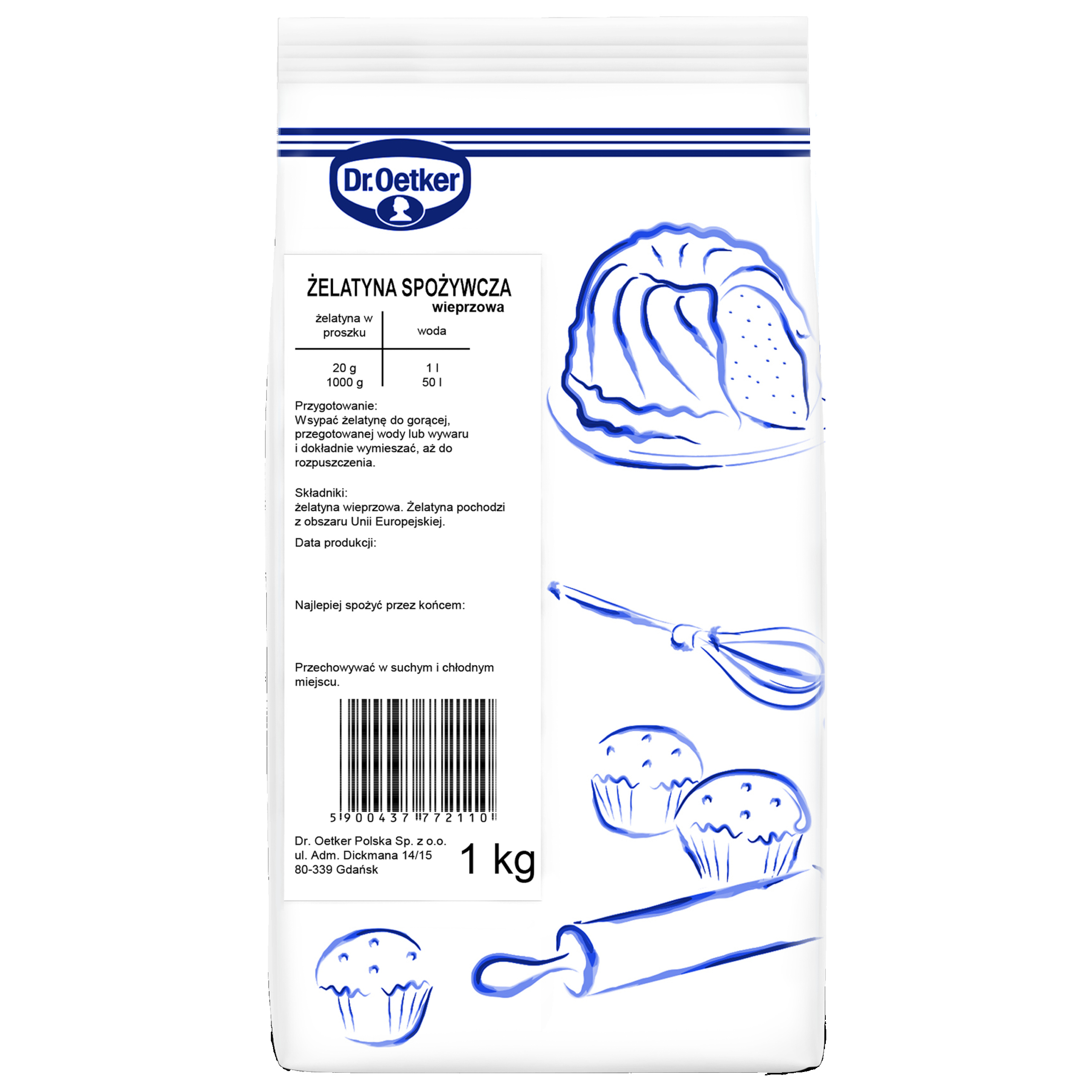 Levně Dr. Oetker Želatina potravinářská 1 kg