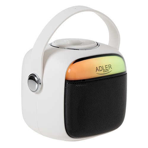 Głośnik Karaoke Adler AD 1199 White z Mikrofonem - SD/USB/AUX/Bluetooth