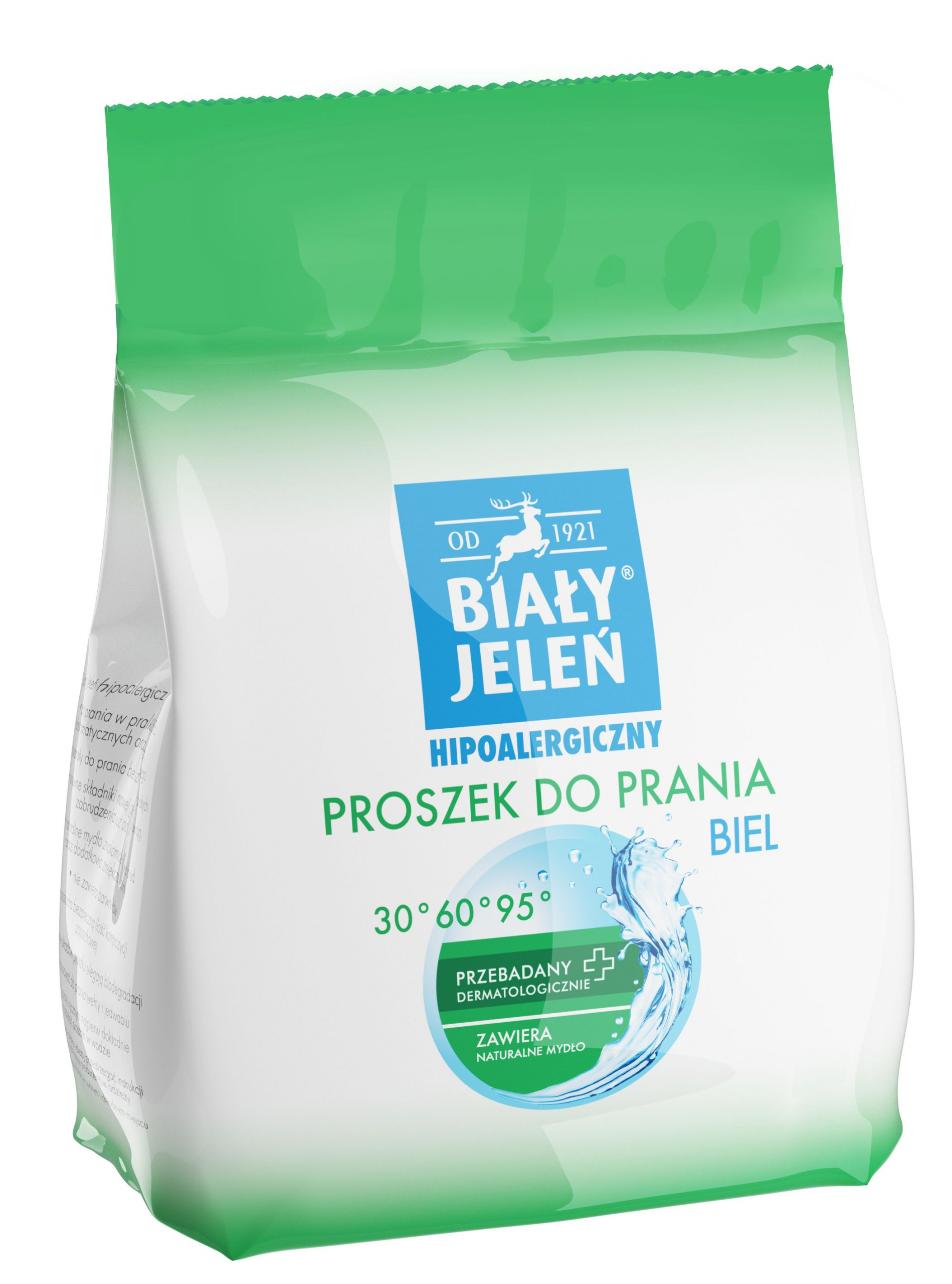 Biały Jeleń Hypoalergénny prací prášok Biela Na biele tkaniny 1,5 kg