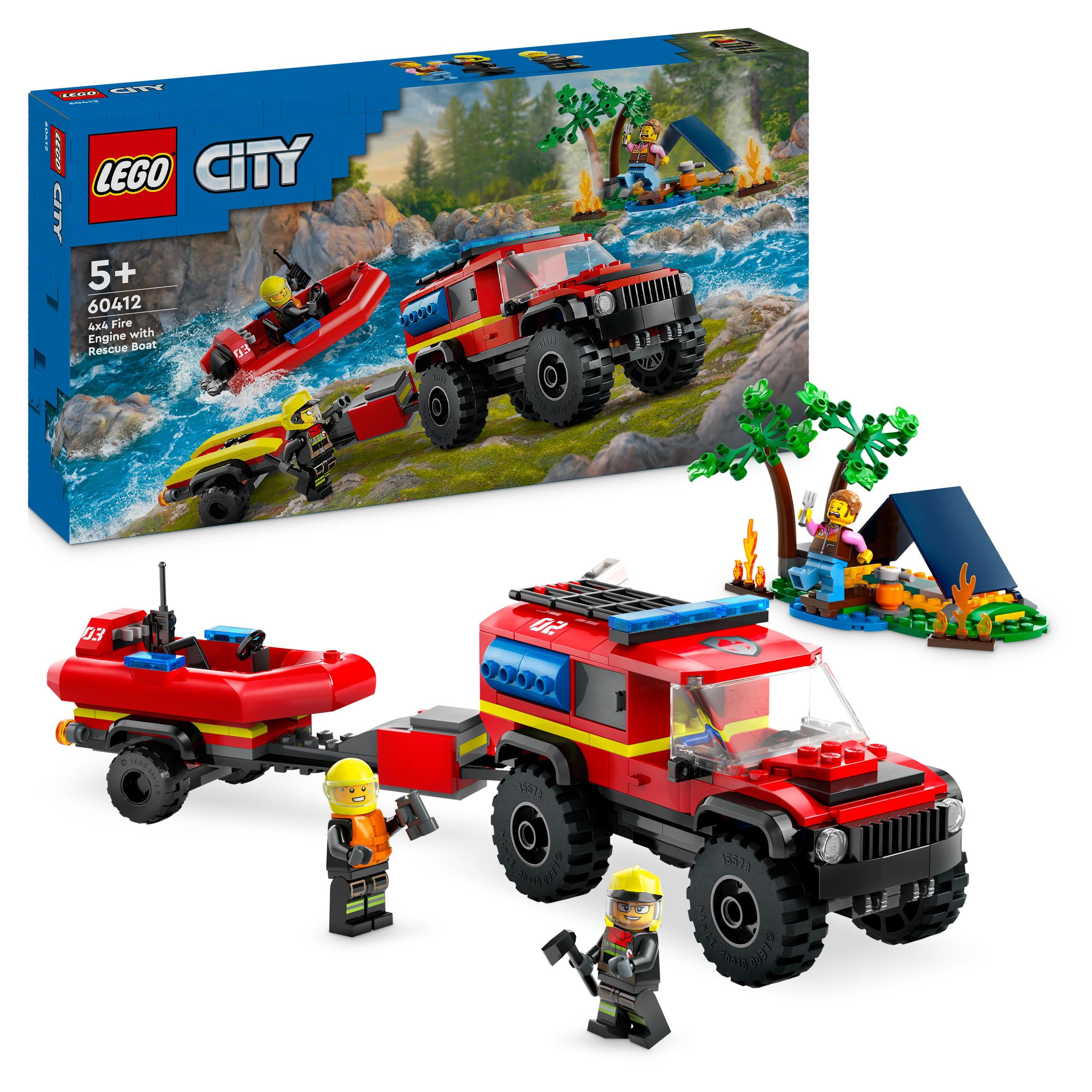 LEGO City 60412 Hasičský vůz 4x4 a záchranný člun