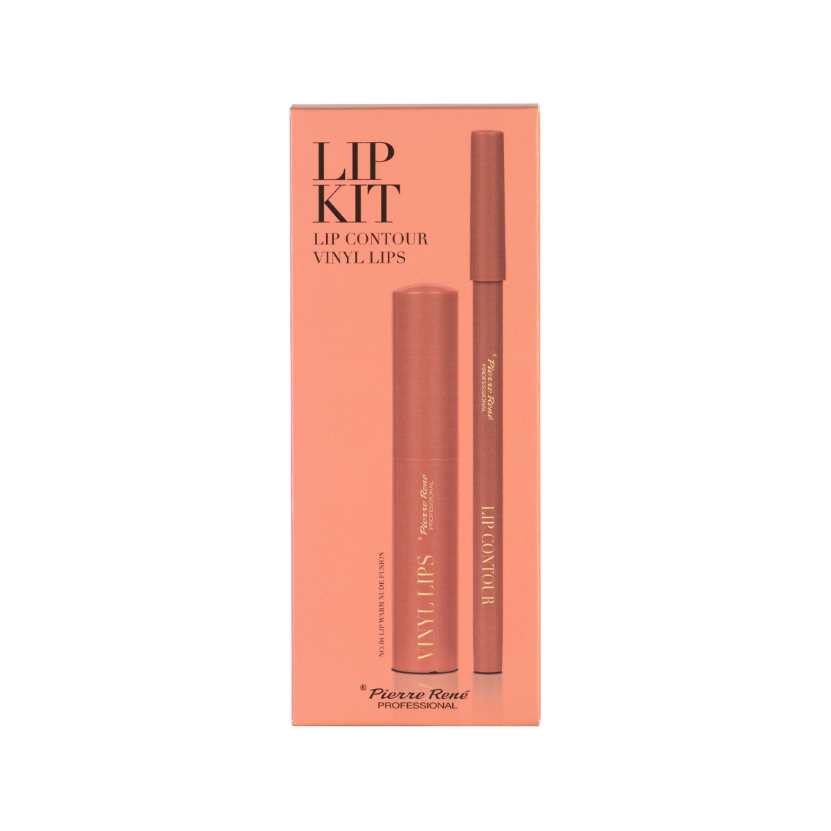 Pierre Rene Lip Kit sada tekutá rtěnka konturovací tužka 04 Warm Nude Fusion