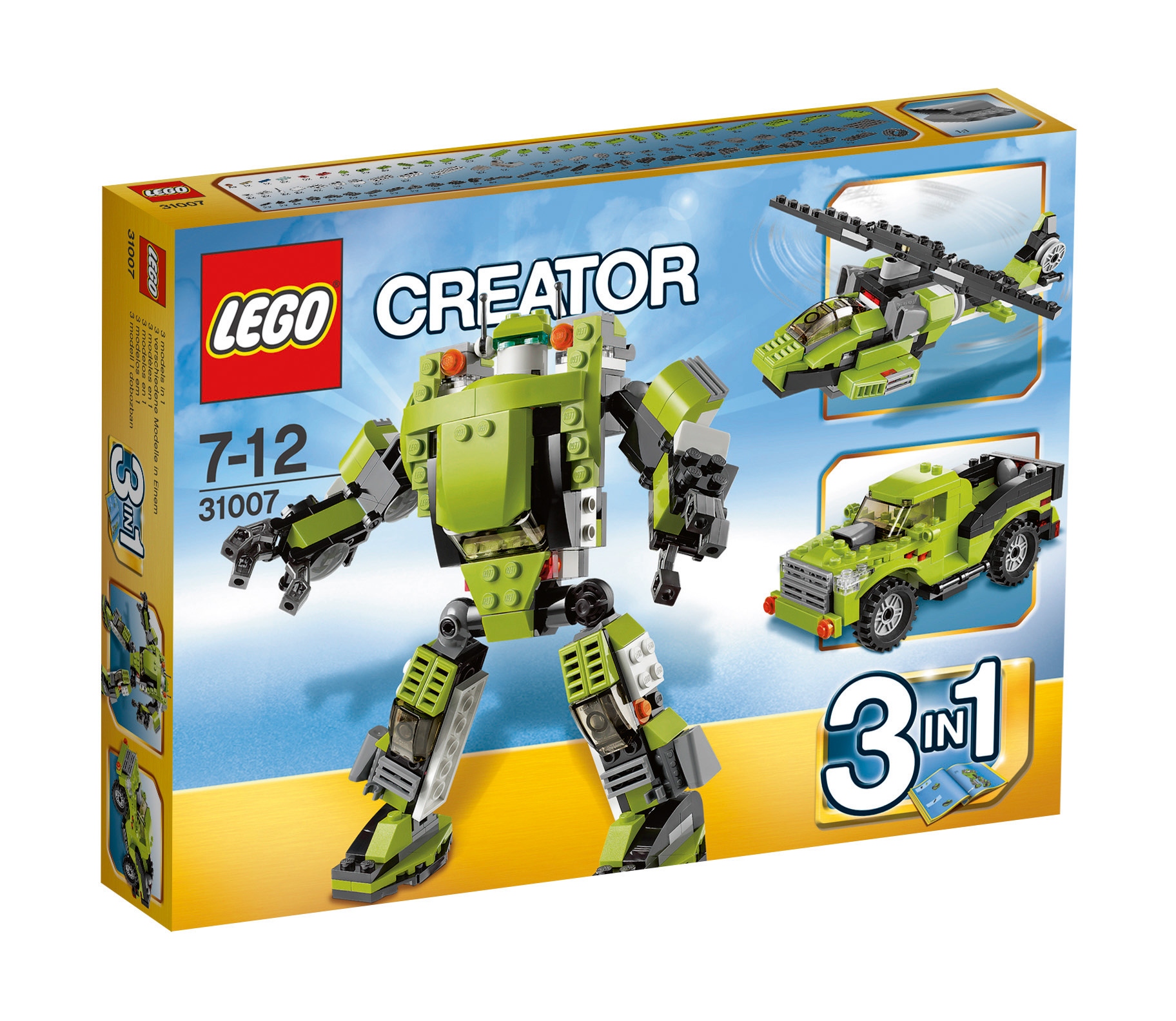 Lego 31007 Creator 3w1 robot, helikopter, pick-up