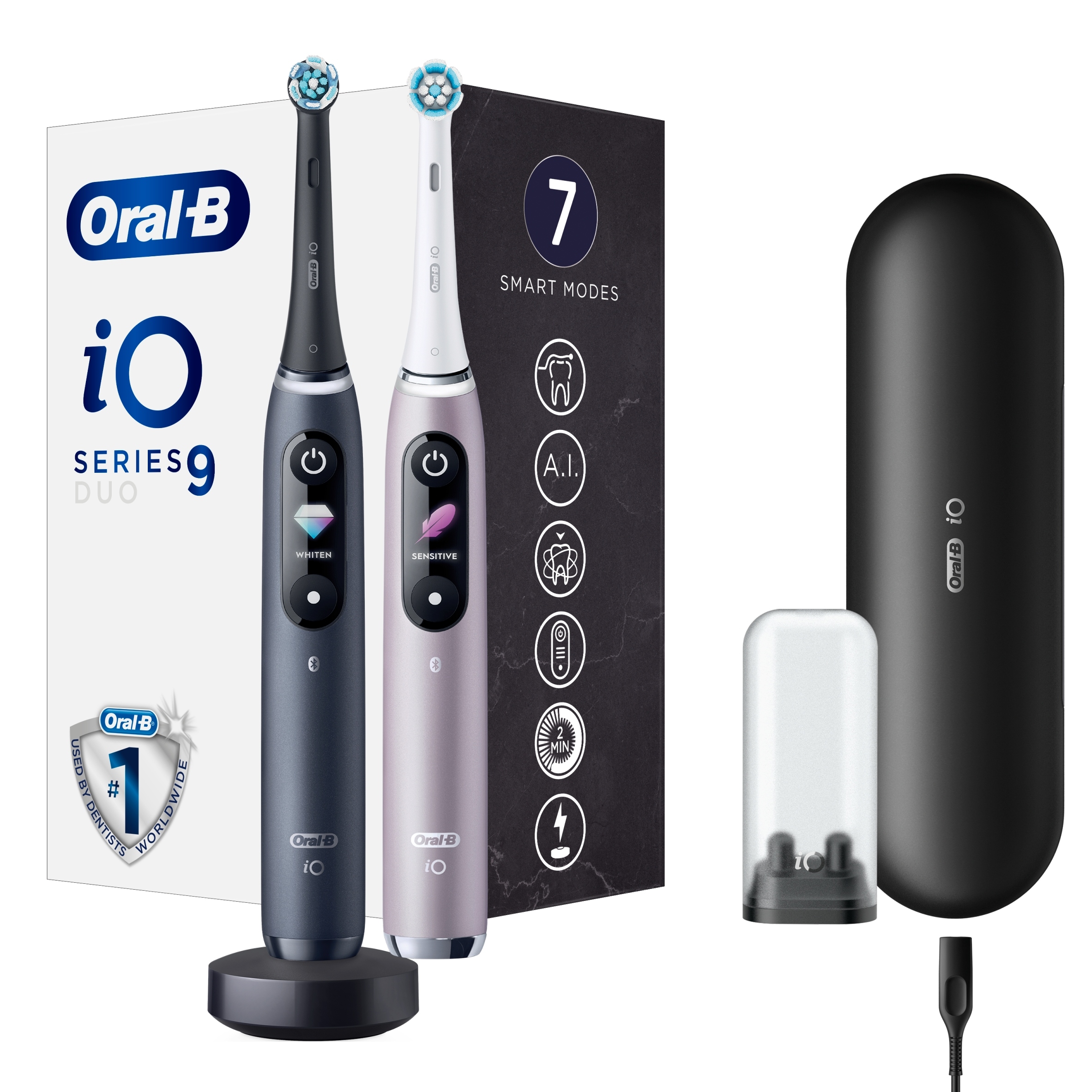 Oral-B iO Series 9 Duo Black Onyx Rose Quartz Szczoteczki elektryczne