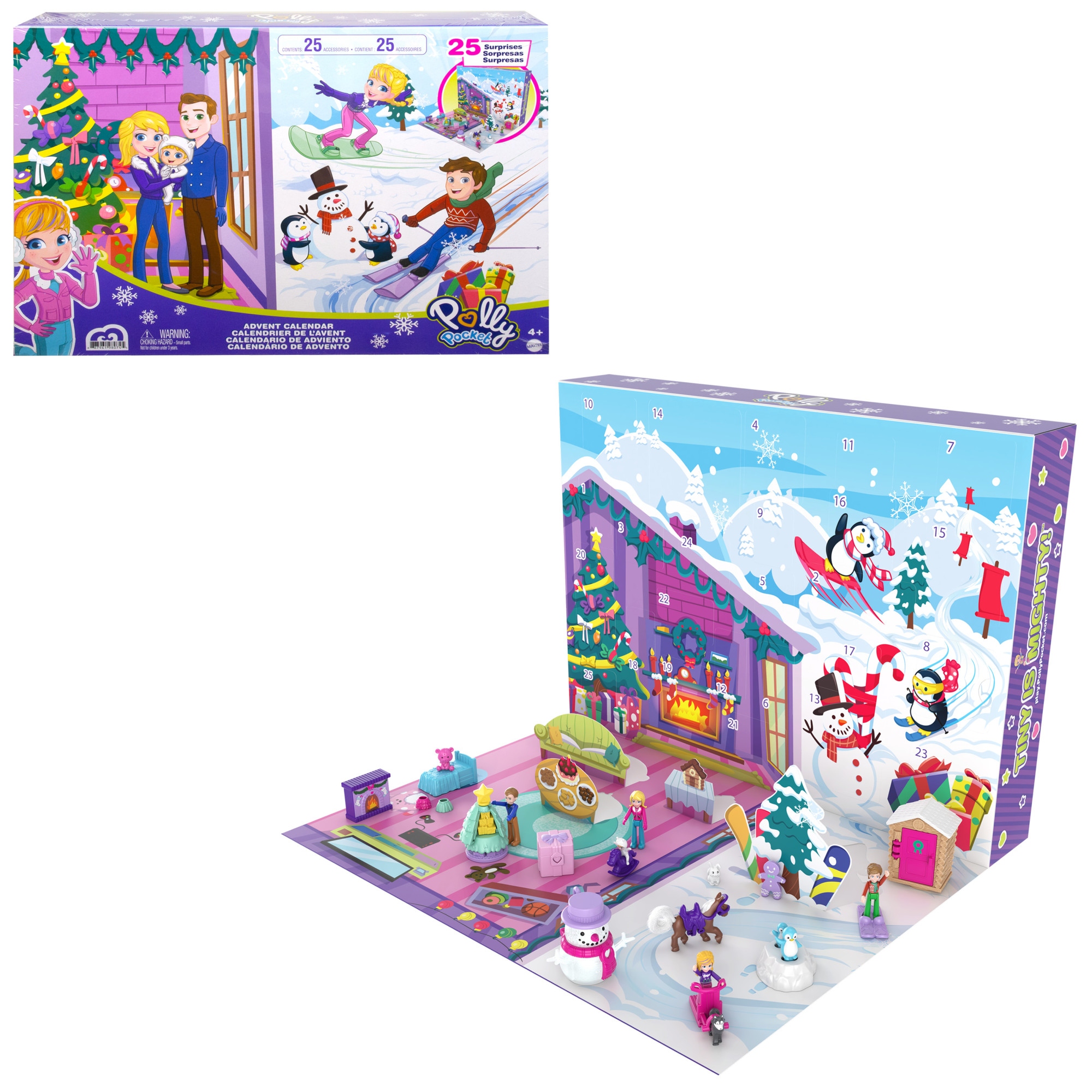 Адвент-календарь Polly Pocket Пряничный домик JFV13 2025, кукла и аксессуары, от 4 лет — фото 5
