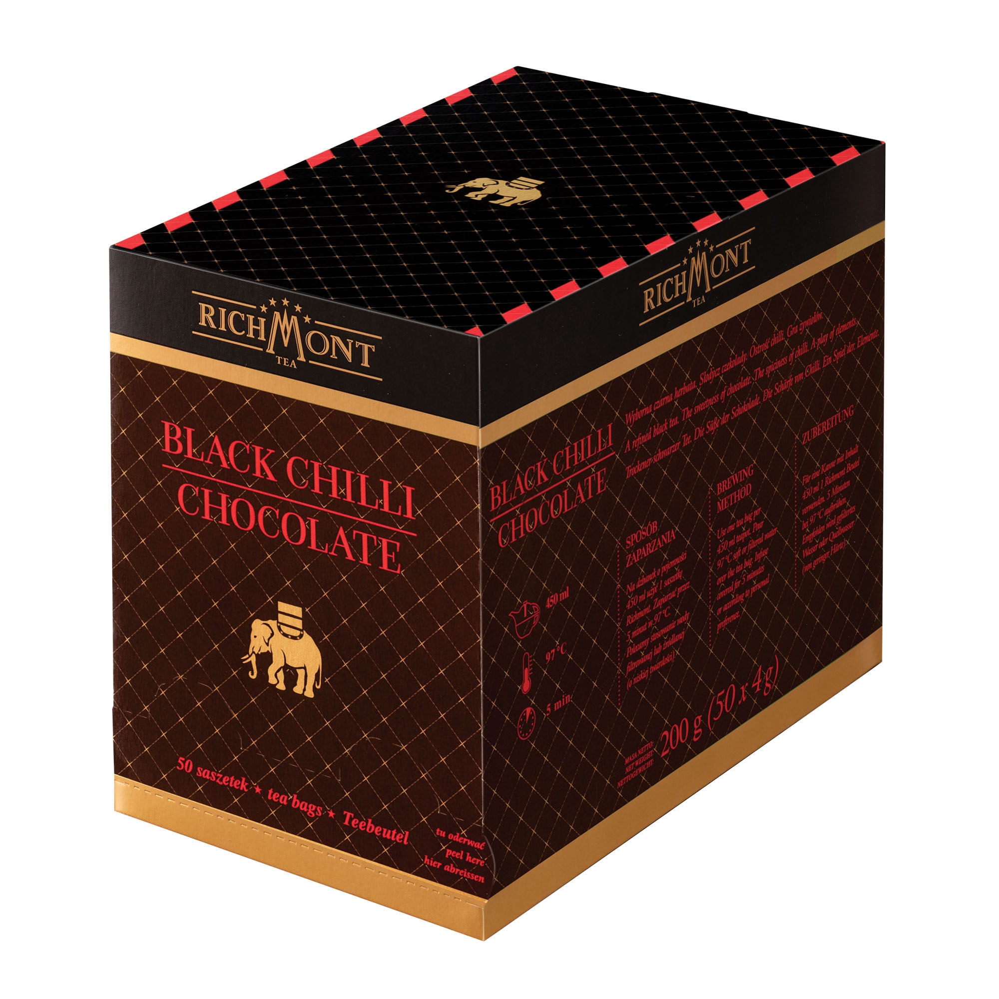 Čaj Black Chilli Chocolate 50 ks Richmont