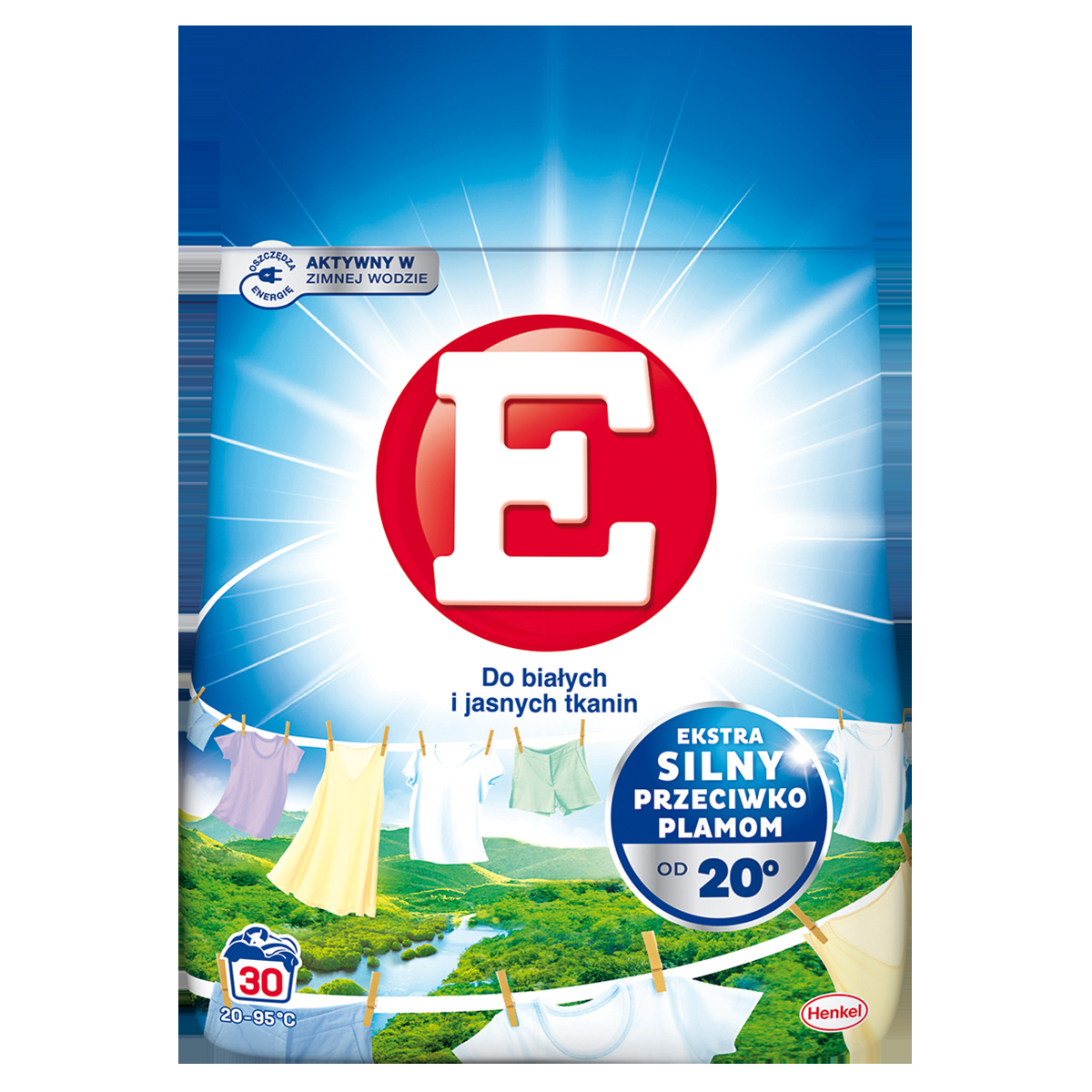 2x E prášek na praní bílých a světlých tkanin 1,65 kg (30 praní)