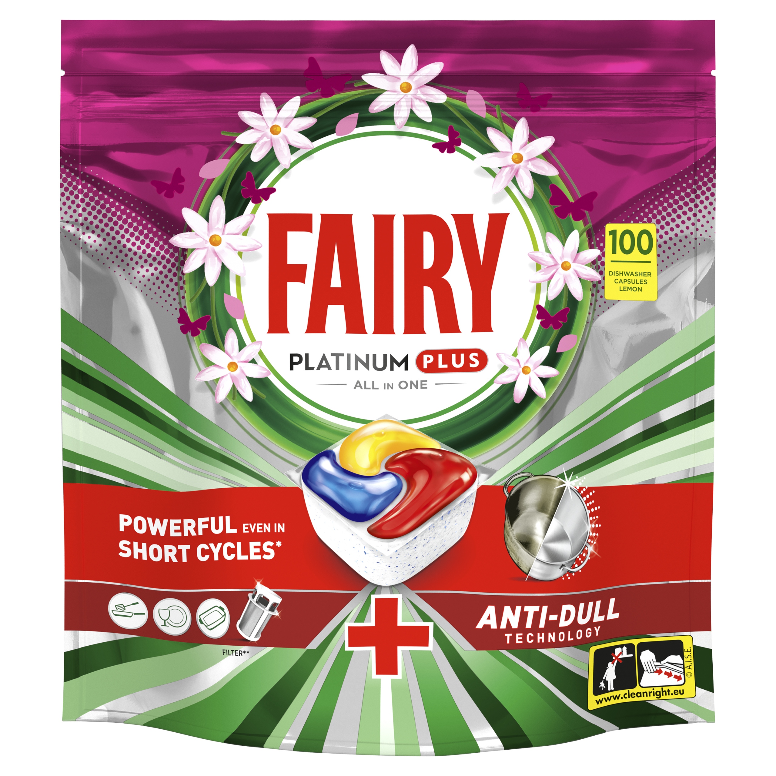 Levně Fairy 100 ks Platinum Plus Lemon