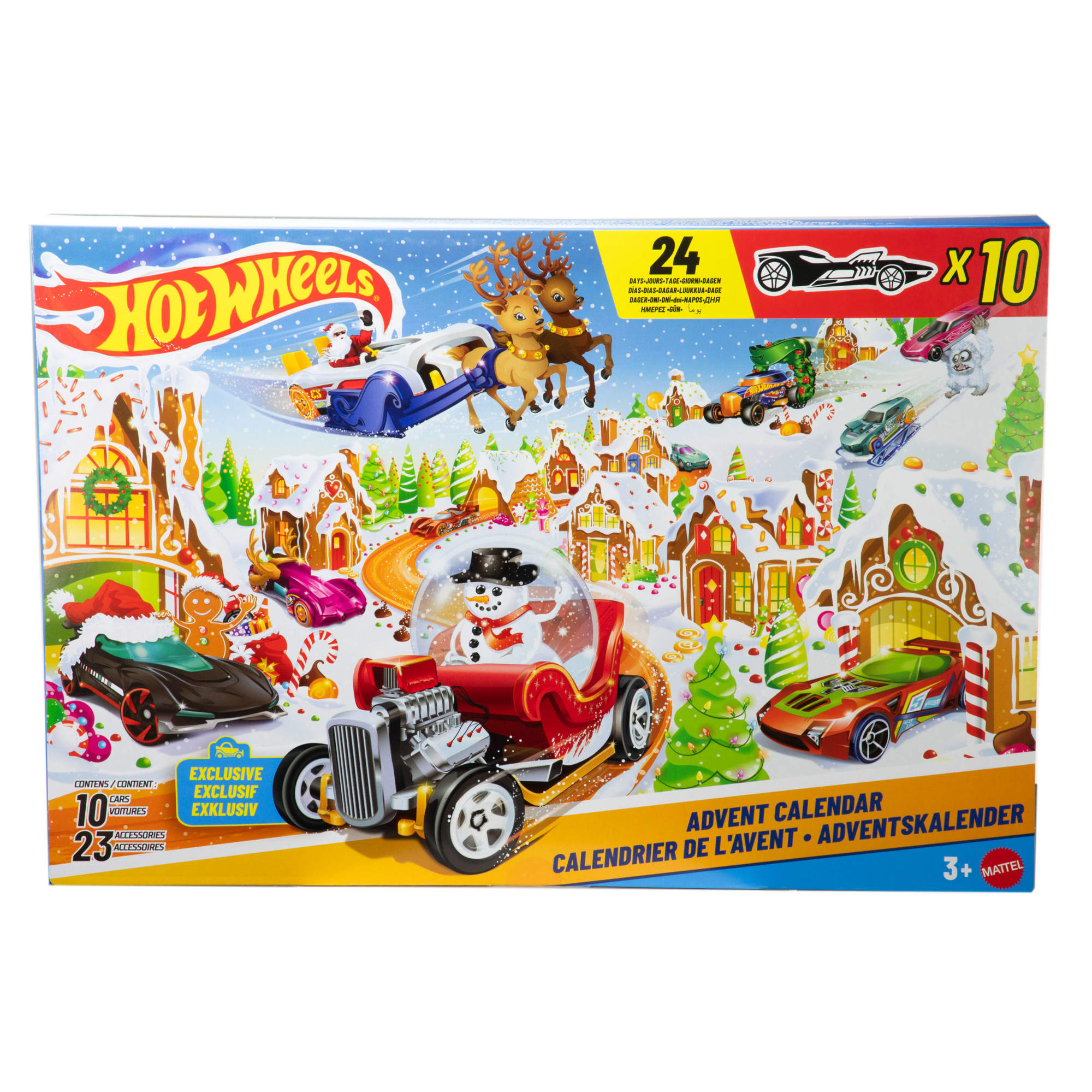 Hot Wheels Adventní kalendář 2025 10 autíček Hračky 3+ JCB47
