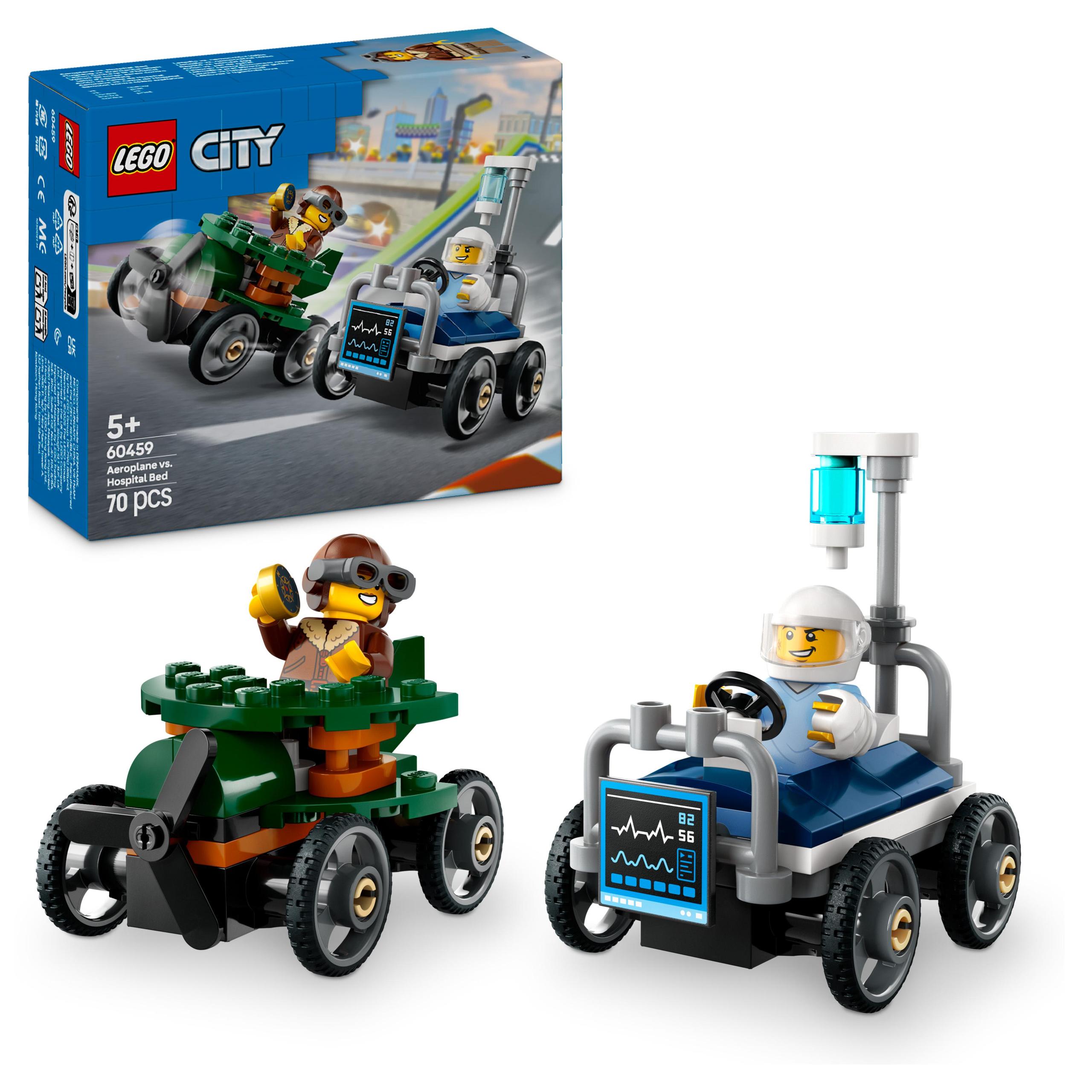 Lego City 60459 Pakiet wyścigowy City 60459: Samolot kontra łóżko szpitalne