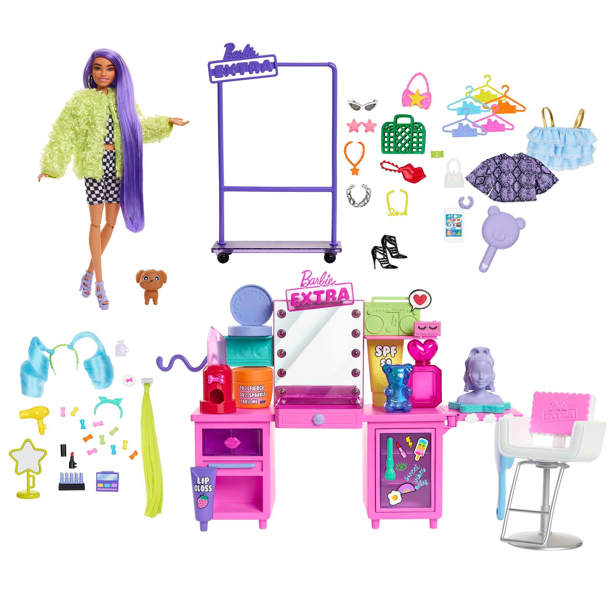 

Barbie Extra zestaw modna toaletka lalka