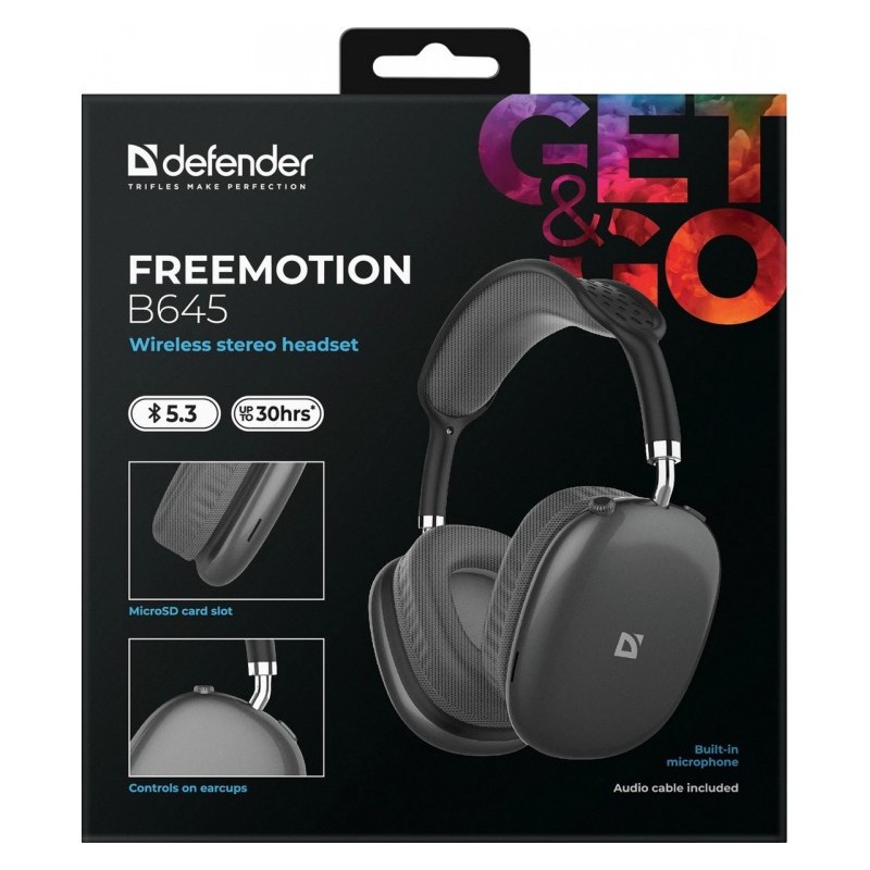 SŁUCHAWKI DEFENDER BLUETOOTH FREEMOTION B645 CZARNE — 13