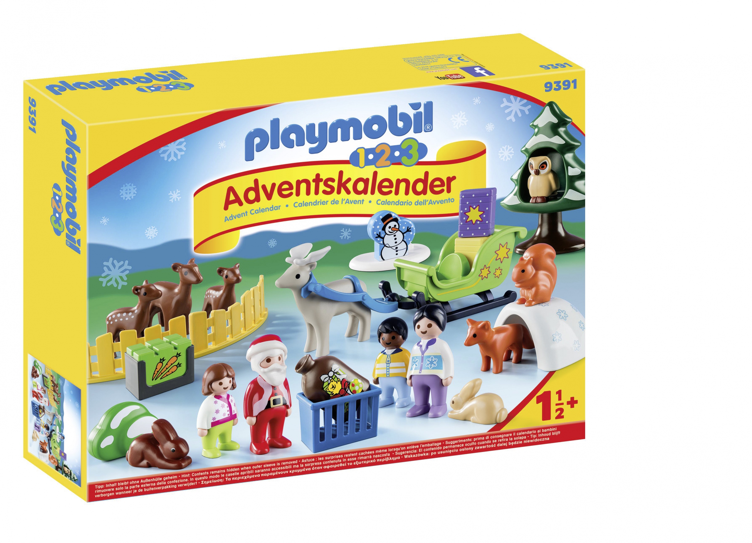Адвент-календарь Playmobil 1.2.3 9391 Лесные праздники, 24 детали, от 18 месяцев