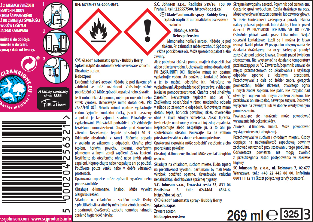 Levně Osvěžovač vzduchu Glade sprej citrusový 269 ml náhradní náplň