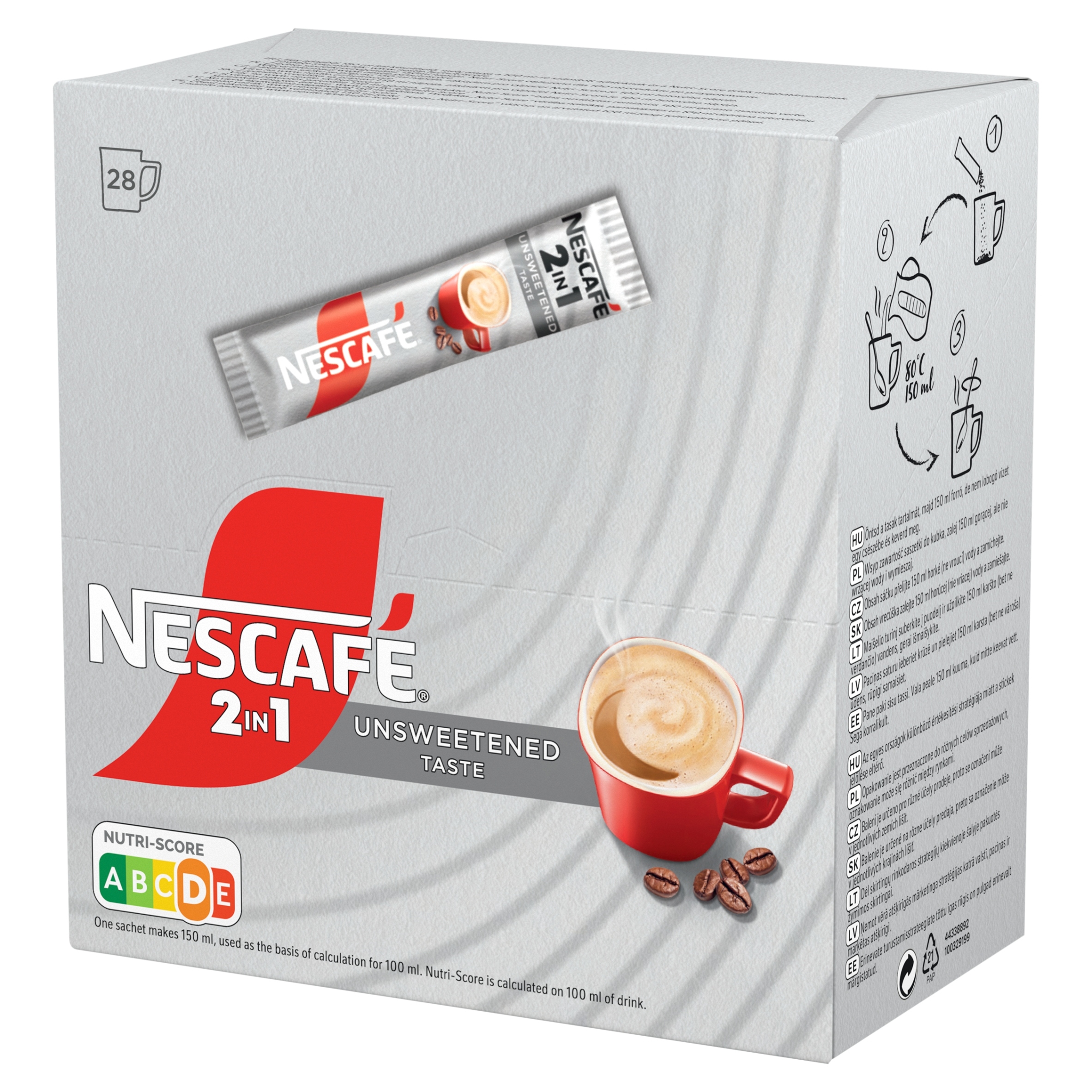Levně Káva v sáčcích Nescafe 2v1 bez obsahu 28 x 8 g