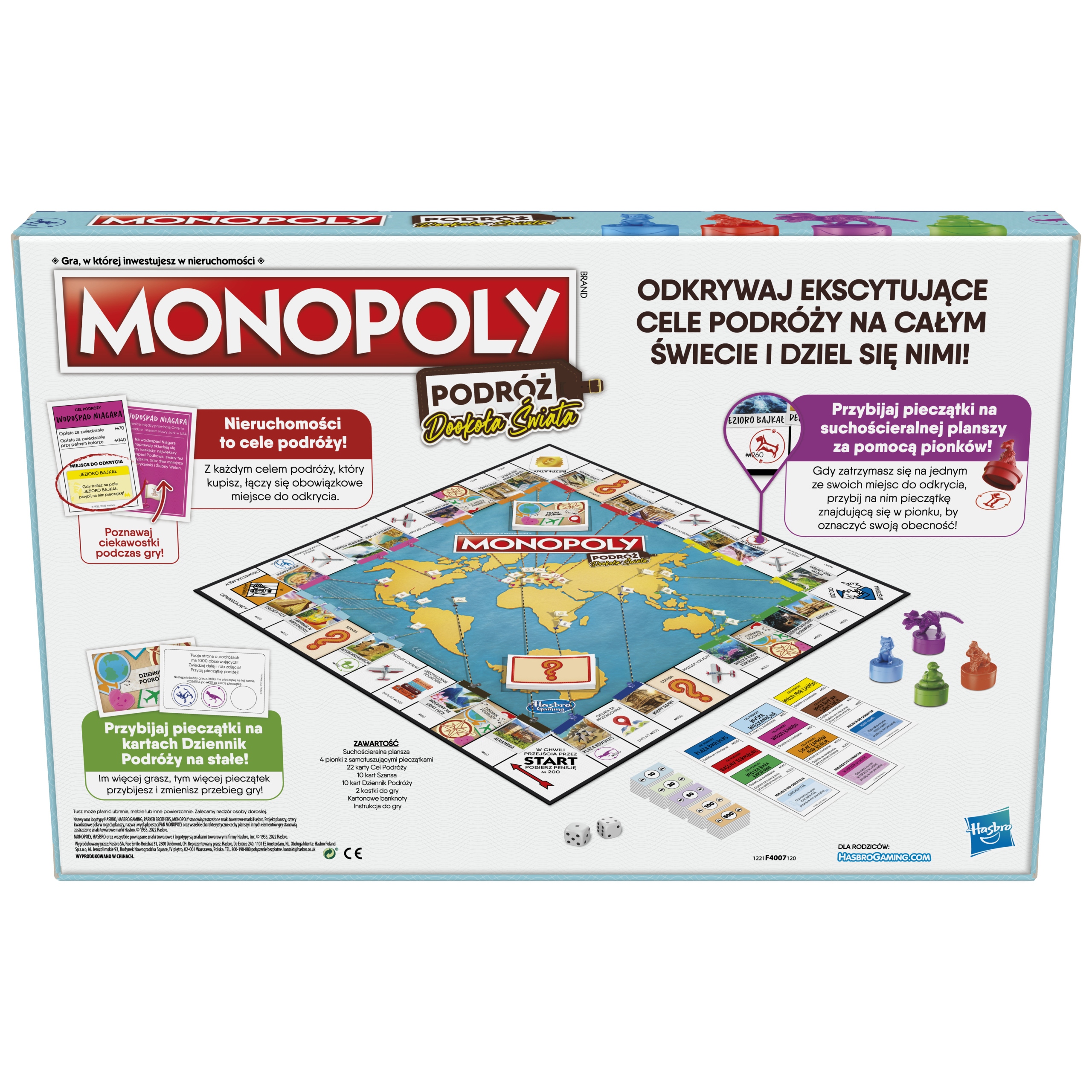 MONOPOLY CLASSIC GRA PLANSZOWA ORYGINALNA KLASYCZNA PODRÓŻ DOOKOŁA ŚWIATA Wydawca Hasbro